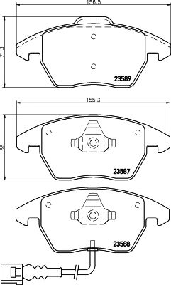 HELLA PAGID 8db355010581 -  Комплект тормозных колодок, дисковый тормоз